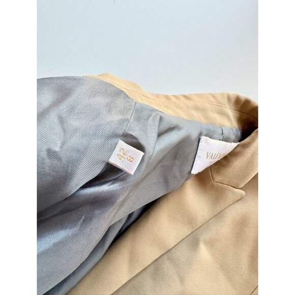 Vintage 90's VALENTINO ROMA Tan Gabardine Twill Slim Fit Blazer, Size 42/8 - Picture 14 of 15